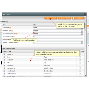 Admin Product Grid