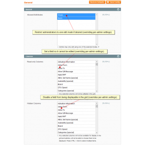 Admin Product Grid