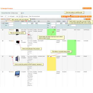 Admin Product Grid